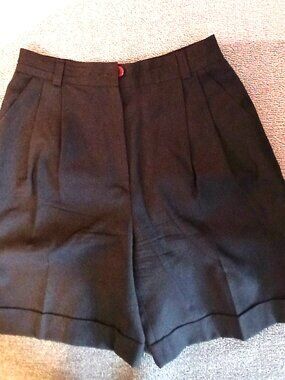 Black Virgin Wool Dress Shorts Made in Italy